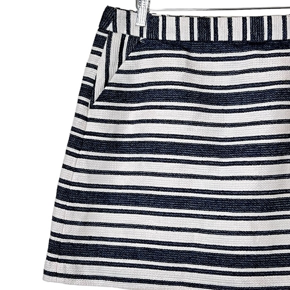 Banana Republic | Striped cotton blend blue/white a-line mini skirt size… - Picture 2 of 10